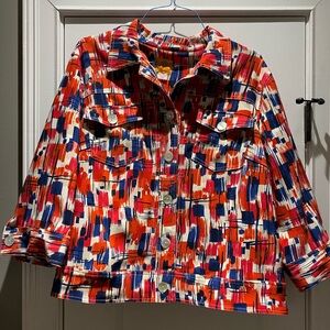 Ruby Rd Colorful Abstract Print Jacket size 20W